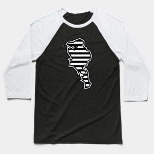 Quadra Island Silhouette in Black and White Lined Pattern - Stripes - Quadra Islandd Baseball T-Shirt